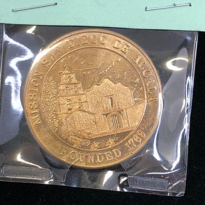 Lot 5 - Commemorative Coin Mission San Diego de Alcala