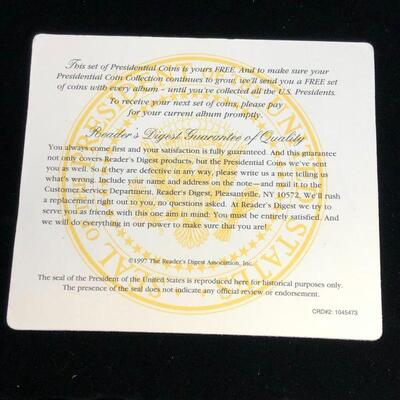 Lot 12 - 1997 Presidential Coins Solid Brass