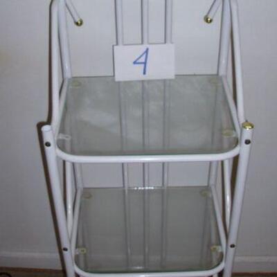 Lot 4 - White metal shelf