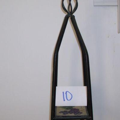 Lot 10 - Metal and Tile folding shelf