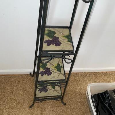 Lot 10 - Metal and Tile folding shelf