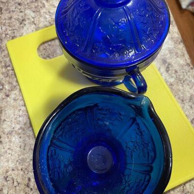 Blue Sugar and Cream Set