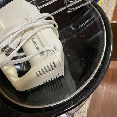Red Crockpot and Mixer 