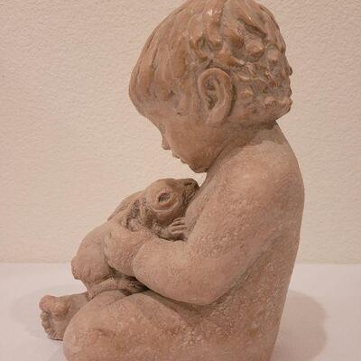 Lot 1: Austin Productions- Boy holding Bunny Statue