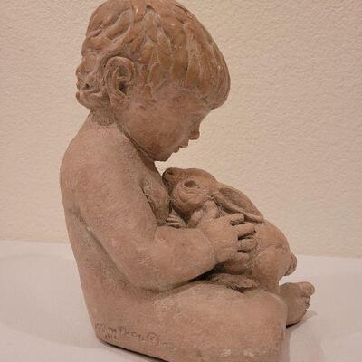 Lot 1: Austin Productions- Boy holding Bunny Statue