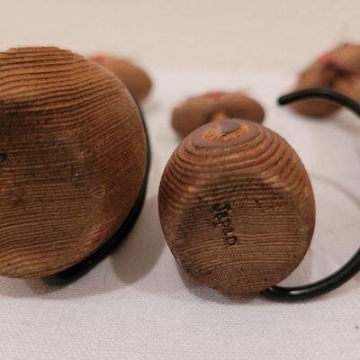 Lot 3: (4) Vintage Mid Century Wood Cat Family 