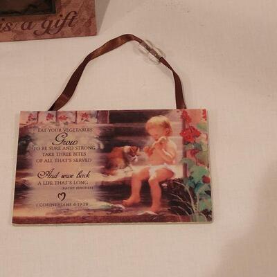 Lot 8: (2) Religious Hangings and Footprints Book