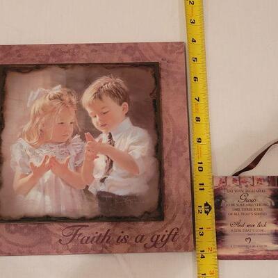 Lot 8: (2) Religious Hangings and Footprints Book