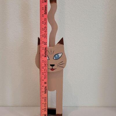 Lot 12: Vintage Wood Cat Doorstop 