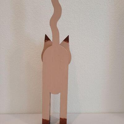 Lot 12: Vintage Wood Cat Doorstop 
