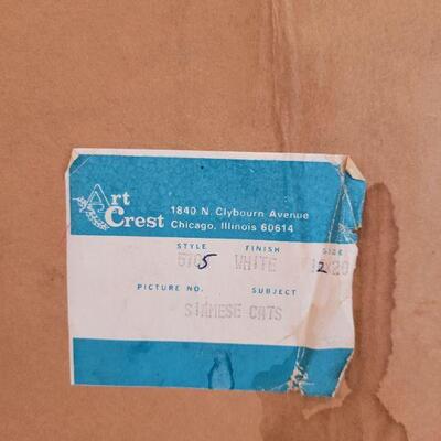 Lot 15: Mid Century Modern Art Crest Siamese Pictures (2)
