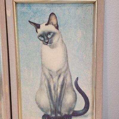 Lot 15: Mid Century Modern Art Crest Siamese Pictures (2)