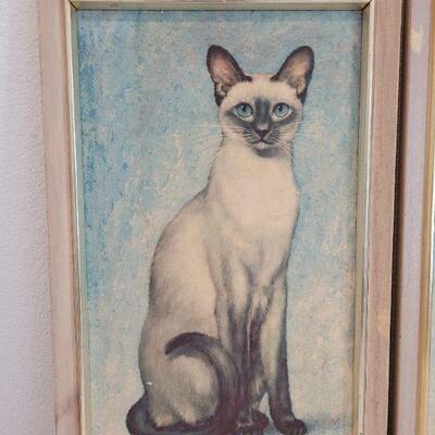 Lot 15: Mid Century Modern Art Crest Siamese Pictures (2)