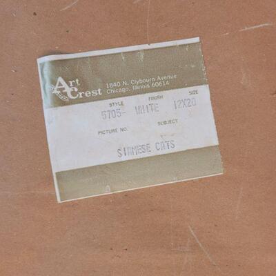Lot 15: Mid Century Modern Art Crest Siamese Pictures (2)