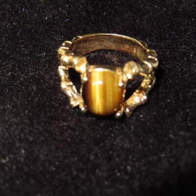 Large Amber Stone Ring