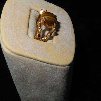 Large Amber Stone Ring
