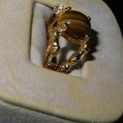 Large Amber Stone Ring