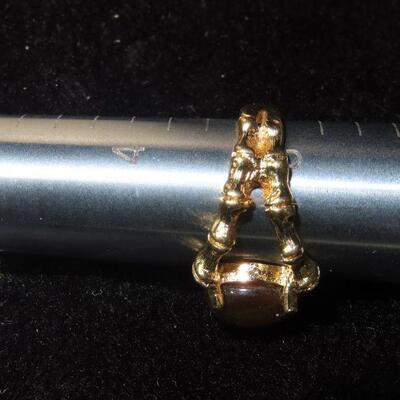 Large Amber Stone Ring