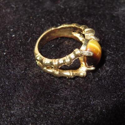 Large Amber Stone Ring