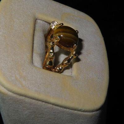 Large Amber Stone Ring
