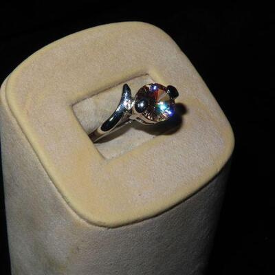 Orange Round Stone Ring