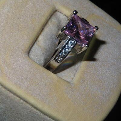Pink Princess Cut Stone