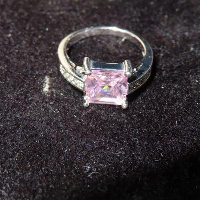 Pink Princess Cut Stone