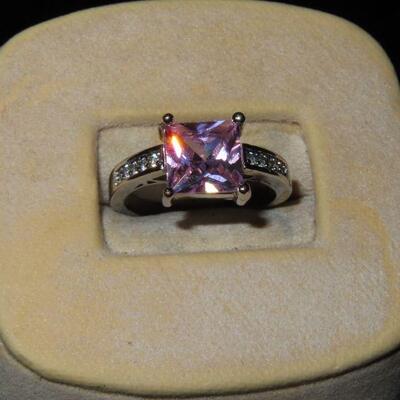 Pink Princess Cut Stone
