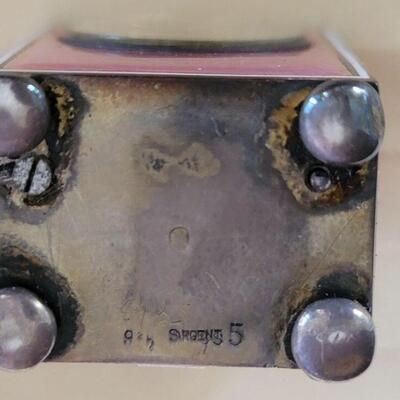 Lot 122: Tiffany &Co Clock case/ Guilloche Miniature clock WORKS!