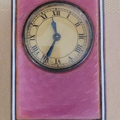 Lot 122: Tiffany &Co Clock case/ Guilloche Miniature clock WORKS!