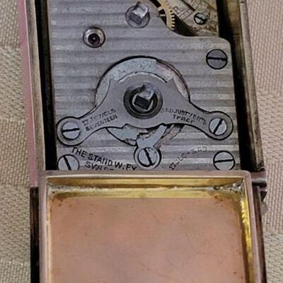 Lot 122: Tiffany &Co Clock case/ Guilloche Miniature clock WORKS!
