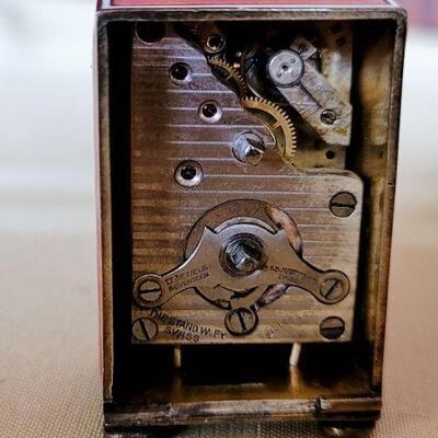 Lot 122: Tiffany &Co Clock case/ Guilloche Miniature clock WORKS!