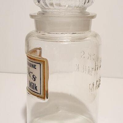 Lot 133: Horlicks 1920s Apothecary Malted Milk Glass