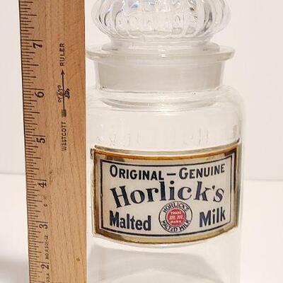 Lot 133: Horlicks 1920s Apothecary Malted Milk Glass
