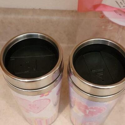 Lot 13: All NEW Lolita Martini Glasses, (2) Coffee Travel Cups & (2) Tumblers with Lids and Straws 