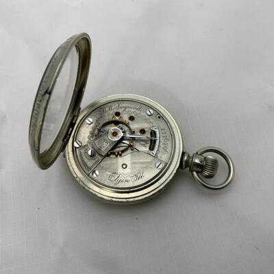 -1- ELGIN | Open Face and Back Pocket Watch | 15j | 1888