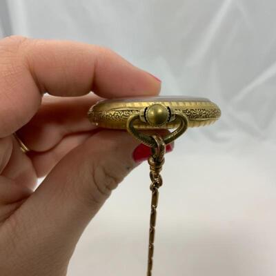 -3- ELGIN | Open Face Pocket Watch with Chain | 15j | 1927 | 18K Chain-4.5g