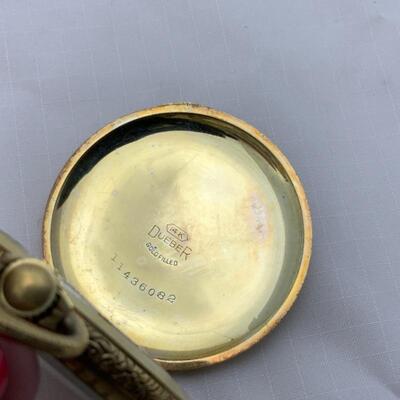 -3- ELGIN | Open Face Pocket Watch with Chain | 15j | 1927 | 18K Chain-4.5g