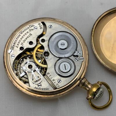 -7- HAMILTON | Open Face Pocket Watch | 17j | 1918 | Sometimes Runs