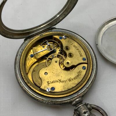 -12- ELGIN | Spinning Double Half-Hunter Pocket Watch | Coin Silver | 11j | 1885