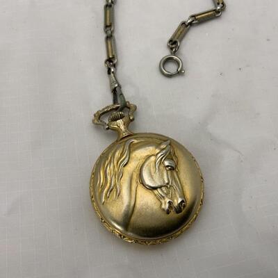 -17- Full Hunter Horses Pocket Watch | Ever Swiss | 17j