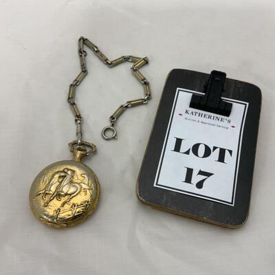 -17- Full Hunter Horses Pocket Watch | Ever Swiss | 17j
