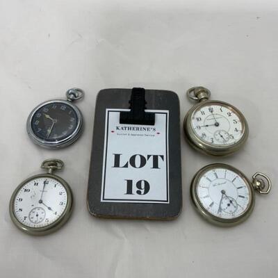 -19- Four Pocket Watches | Elgin | For Parts