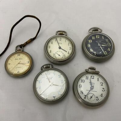 -20- Five Modern Pocket Watches | West Clox | Ever Swiss | For Parts