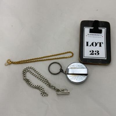 -23- MODERN | Two Pocket Watch Chains | Key Keeper