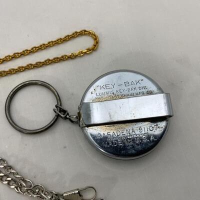 -23- MODERN | Two Pocket Watch Chains | Key Keeper