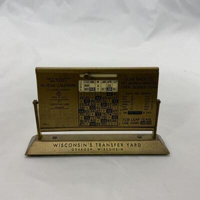 -34- VINTAGE | 1940s Perpetual Calendar | Oshkosh | WI Transfer Yard