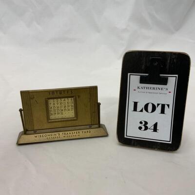 -34- VINTAGE | 1940s Perpetual Calendar | Oshkosh | WI Transfer Yard