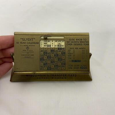 -34- VINTAGE | 1940s Perpetual Calendar | Oshkosh | WI Transfer Yard