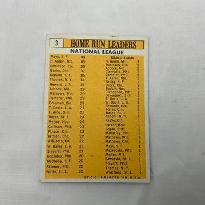 -39- 1962 National League | TOPPS 1963 Card #3 | Aaron | Banks 